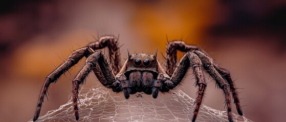 Close Up of a Large Spider on its Web  Nature Photography