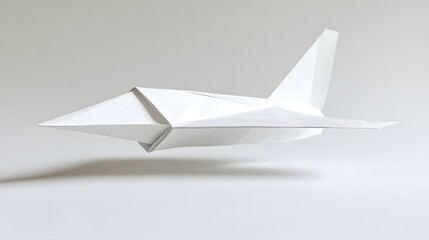 A small paper airplane made of white paper