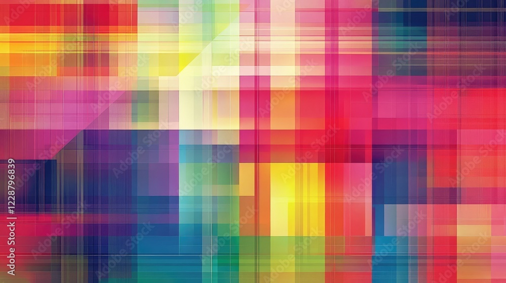 Poster vibrant abstract background with colorful geometric patterns displaying a blend of warm and cool ton