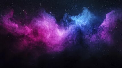 A vibrant cosmic nebula with swirling hues of purple and blue against a dark starry background, evoking a sense of wonder and infinity.