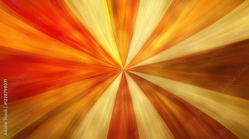 Poster abstract background of radiating lines in vibrant shades of orange, yellow, and red, creating a dyna