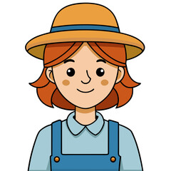 cartoon farmer with hat