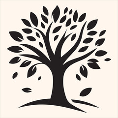 Tree logo icon vector file tree branch leaf leaves round logo