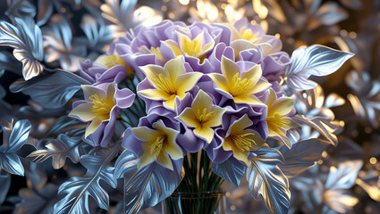 Obraz premium blue and yellow flowers