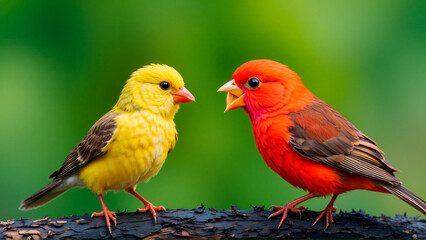 Fototapeta premium male and female cardinal