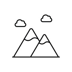 Mountain icon isolated on a white background. Vector illustration.