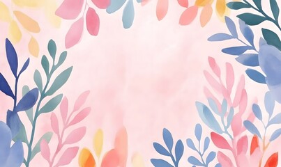 a beautiful flat lay of gorgeous rainbow multicolored garden flowers and leaves, Generative AI