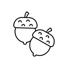 Acorn icon isolated on a white background. Vector illustration.