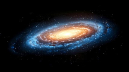 A stunning spiral galaxy illuminated by bright stars, showcasing vibrant colors against a dark cosmic backdrop.
