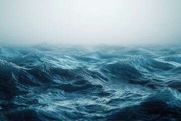 Fototapeta premium Blurry ocean waves background with blue tones