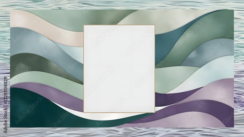 Poster abstract background with wavy shapes and blank space frame 70char max