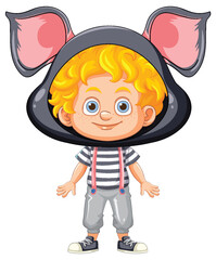 Child in Mouse Costume Illustration