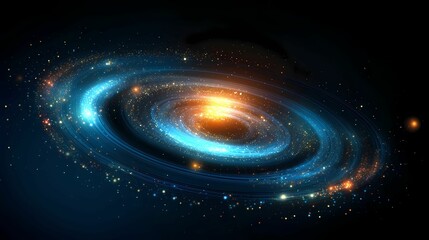 Obraz premium A stunning depiction of a galaxy, showcasing swirling stars and a luminous core against a dark cosmic backdrop.