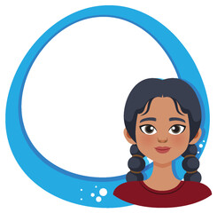 Smiling Girl with Blue Frame