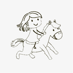Child Riding a Happy Pony