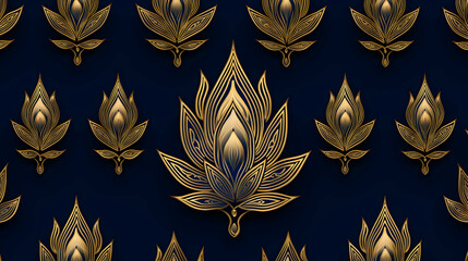 Thai seamless pattern featuring classic flame motif traditional art elegant design dark background cultural aesthetic