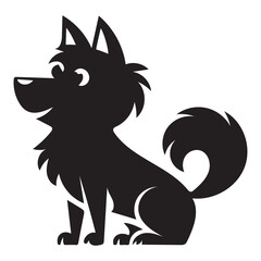 Vector illustration of a dog silhouette