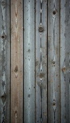Fototapeta premium Weathered wood planks, gray tones, rustic texture, fence, photography, surface