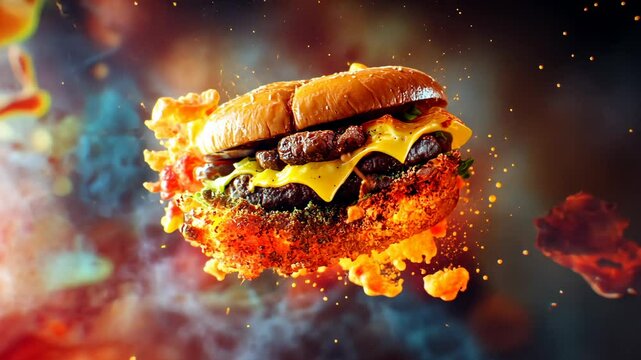 Explosive Burger: A Culinary Fusion of Flavor and Fire