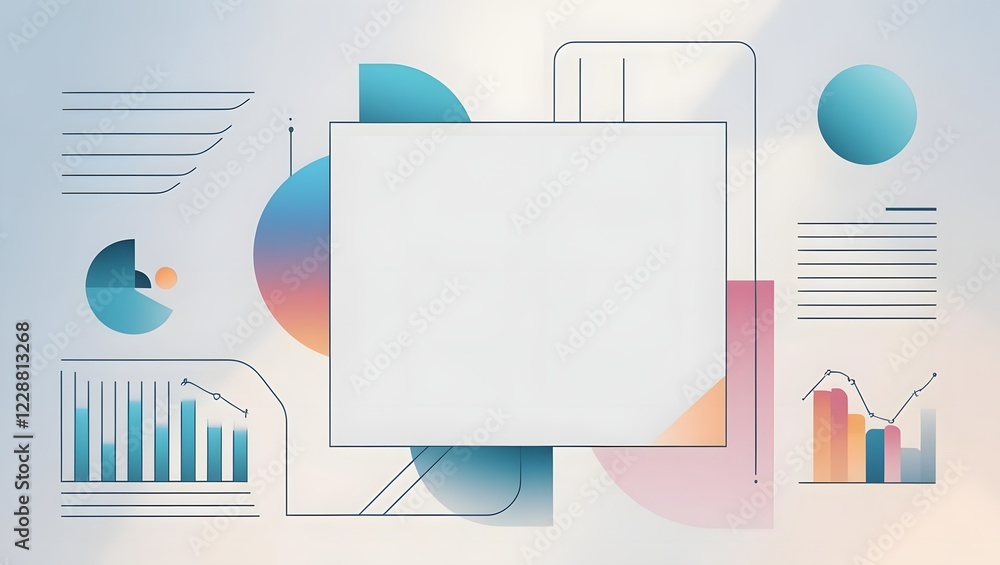 Poster data graphs dashboard interface with copy space for text display