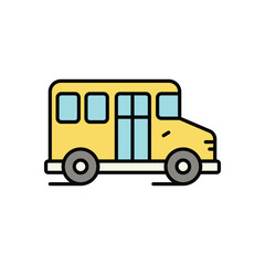 School Bus icon isolated on a white background. Vector illustration.
