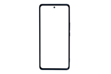 Smartphone isolated mockup iPhone with white screen in a white background on high-quality studio shot.