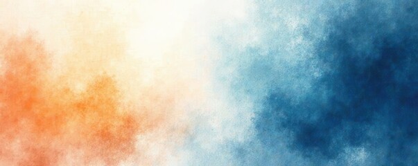 Obraz premium Abstract banner header Grainy white to orange blue blend, noise effect , wallpaper, gradient