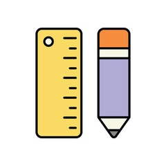 Ruler icon isolated on a white background. Vector illustration.