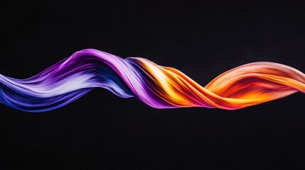 Obraz premium Abstract Colorful Swirling Wave Dynamic Flowing Design Digital Art