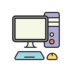 Computer icon isolated on a white background. Vector illustration.