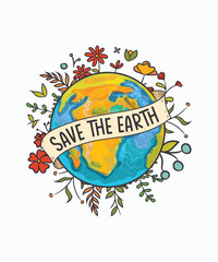 Earth Day T-shirt Design Save The Earth