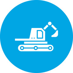 Excavator icon single vector illustration