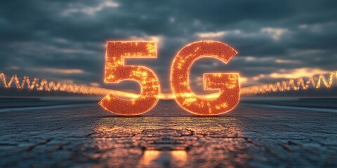 5G Network Technology and Future Connectivity in Photorealistic Style