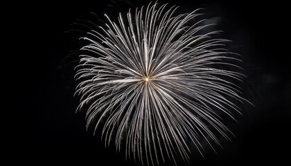 Obraz premium silver fireworks in the night sky