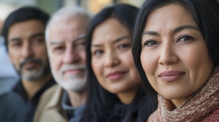 Fototapeta premium Diverse group of multicultural individuals, warm and inclusive atmosphere.