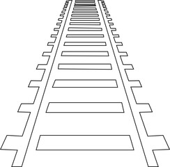 Railway tracks and switches or turnouts of the main railway station, Straight and curved railway train track icons. Top view railroad train paths. on transparent background, used for railway lines,