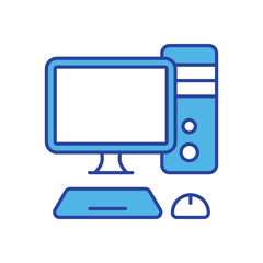 Computer icon isolated on a white background. Vector illustration.