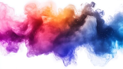 Vibrant and Colorful Abstract Paint Splash on Transparent Background