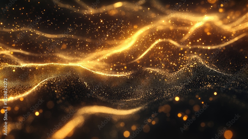 Poster Dynamic and glowing data streams flowing through a network grid, symbolizing the power of blockchain and cyber technologies