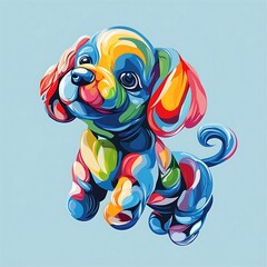 Fototapeta premium Colorful Puppy Illustration