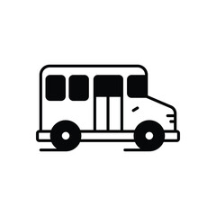 School Bus icon isolated on a white background. Vector illustration.