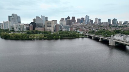 Obraz premium Aerial View of the Boston Skyline