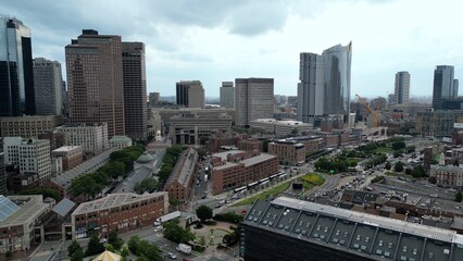Naklejka premium Aerial View of the Boston Skyline