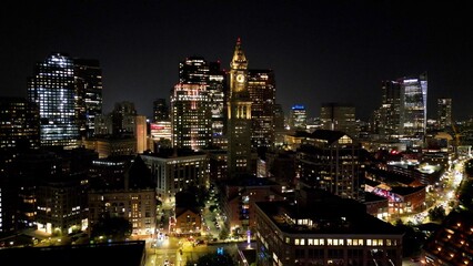 Obraz premium Aerial View of the Boston Skyline