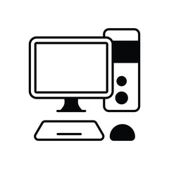 Computer icon isolated on a white background. Vector illustration.