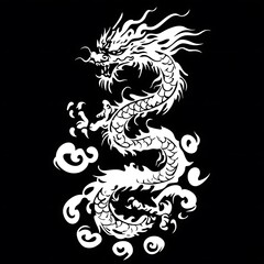 White dragon graphic design