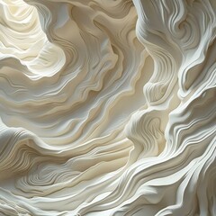 Obraz premium Luxurious Cream-White Abstract Landscape with Flowing Forms 