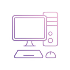Computer icon isolated on a white background. Vector illustration.