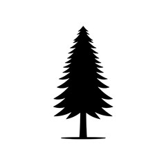 Pine Tree Silhouette: A simple yet powerful silhouette of a pine tree against a white backdrop, symbolizing strength, resilience, and the enduring nature of the natural world. 