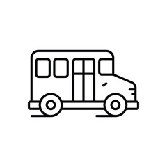 School Bus icon isolated on a white background. Vector illustration.